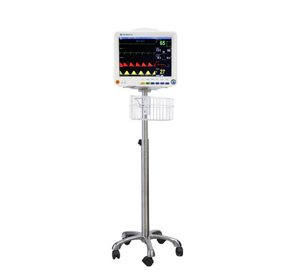 Monitor paziente a 12,1 pollici di multi parametro di Para dell'arcobaleno 6 con il carrello regolabile