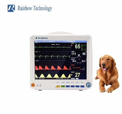 6 parametri 12. 1&quot; monitor paziente veterinario di TFT per il controllo dei gatti dei cani