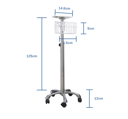 Dimensioni di imballaggio 69cm L X 21cm P X 46cm H Carrozzino per il monitoraggio del paziente con altezza del manico 140cm