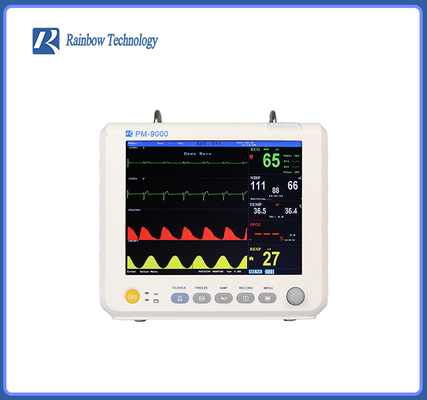 Parametro portatile ECG ora PR NIBP SPO2 RESP TEMPORANEO del monitor paziente 6 di TFT LCD di colore