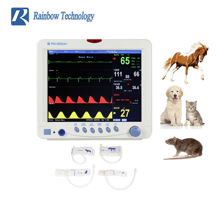 Monitor paziente veterinario di multi parametro portatile della clinica tenuto in mano per l'animale domestico del cane