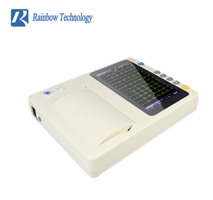 Monitor ECG portatile a 6 canali Analisatore touch screen ricaricabile Batteria al litio