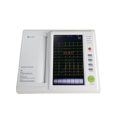 Medical 12 Lead Portable 10 Inch Touch Screen 6 Canale Supporto Ecg Monitor