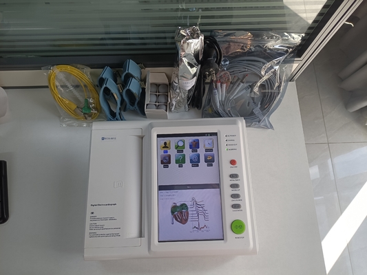 Medical 12 Lead Portable 10 Inch Touch Screen 6 Canale Supporto Ecg Monitor