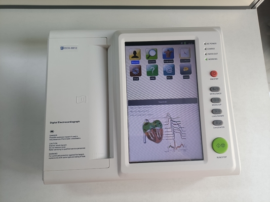 Medical 12 Lead Portable 10 Inch Touch Screen 6 Canale Supporto Ecg Monitor