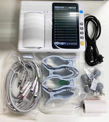 3/6 Canale Macchina di elettrocardiografia Alta risoluzione Stampa termica Monitor ECG portatile