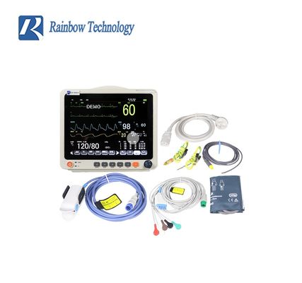 Monitor paziente multiparametrico da 12,1 pollici con LCD TFT a colori ad alta risoluzione, analisi delle aritmie e calcolo ST