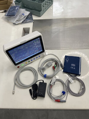 Monitor ECG medico portatile da 10 pollici per reparto ambulanza, multiparametrico, per terapia intensiva, monitor cardiaco portatile
