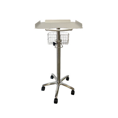 Carrello/Carrello ospedaliero portatile regolabile in acciaio inossidabile e lega di alluminio, 5 ruote, 1 ripiano, design moderno per macchine ECG, clinica