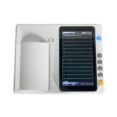 Macchina per ECG medico a schermo tattile da 7 pollici con stampante a serie termica per analisi in tempo reale/offline