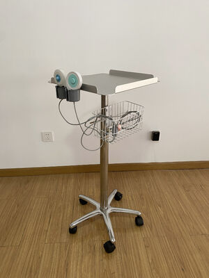 Camionetto portatile per scanner ad ultrasuoni con materiale metallico e design moderno per uso ospedaliero