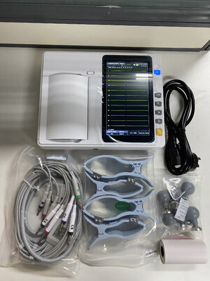 Handheld 3/6-Channel ECG Machine with 7 Inch Touch Screen Thermal Array Printer per analisi in tempo reale / offline