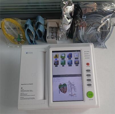 Macchina ECG 12 canali portatile portatile monitor EKG con 10,2" Color touch screen e batteria integrata