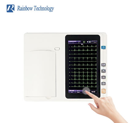 Macchina ECG digitale a 6 canali con schermo touch da 7 pollici e stampante termica per ospedali e cliniche